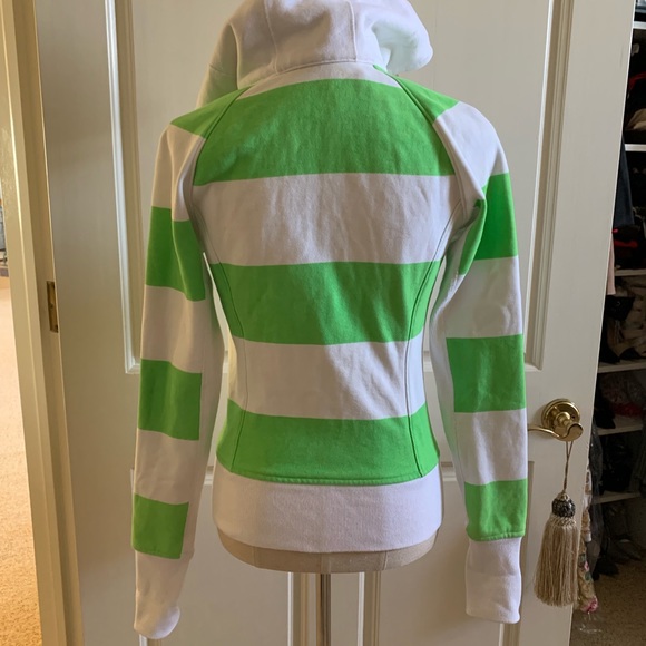 Lululemon Striped Green Scuba Hoodie Jacket - Picture 3 of 6